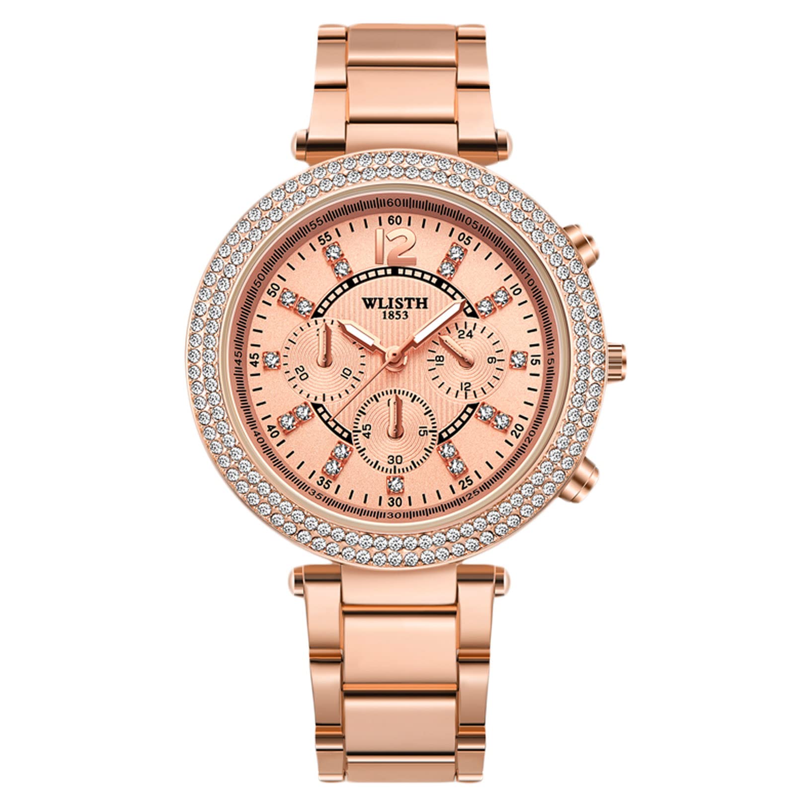 RORIOS Women's Waterproof Watch - Stainless Steel Strap with Rhinestones for Everyday & Formal Wear