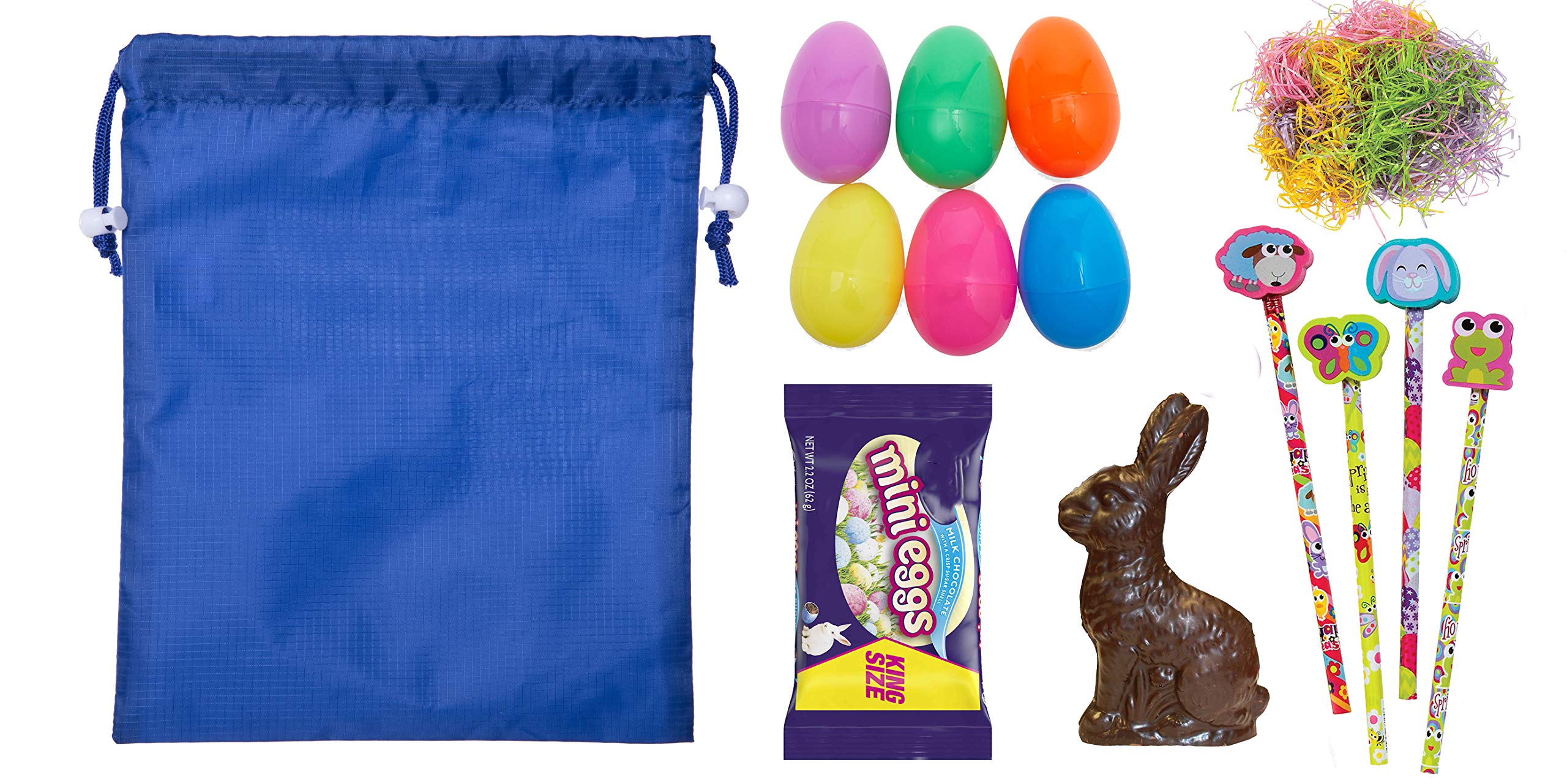 Easter Basket Bags Mini - Bulk Drawstring Cinch Sacks for Easter Bunny Treats & Party Favors - Perfect for Easter Egg Hunts, Classroom Rewards & Gift Giving