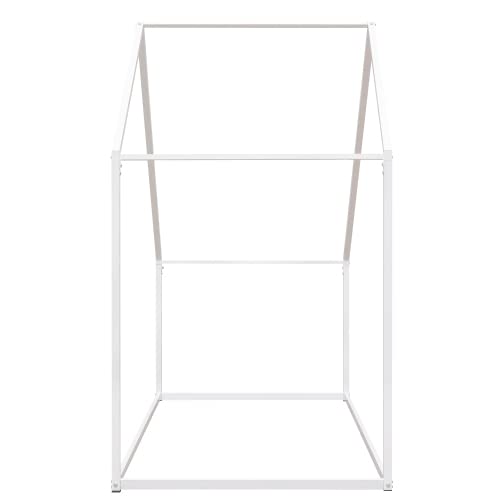 Twin Size Metal House Bed Frame - No Slats Needed, Low Profile Platform Bed for Kids, Teens & Adults - Perfect for Bedrooms, Dorms & Guest Rooms