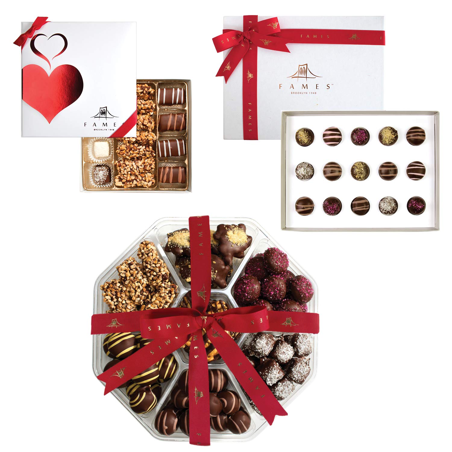 Premium Valentine's Day Chocolate Gift Basket - Kosher Dairy-Free Artisan Chocolates for Him & Her - Luxury Chocolate Gift Set with Elegant Packaging - Perfect for Romantic Gifts, Anniversaries, and Special Occasions
