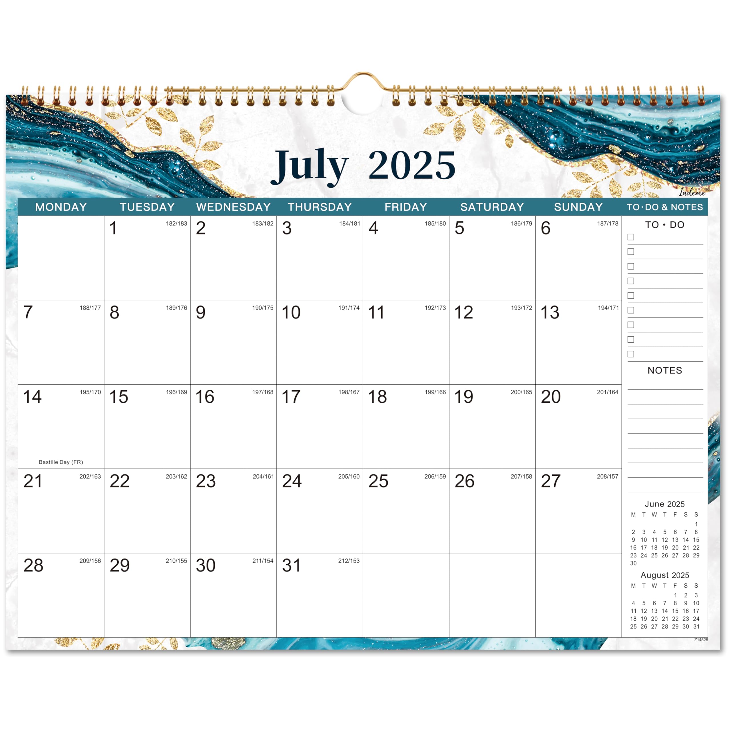 2025-2026 Wall Calendar | July 2025 to December 2026 Monthly Planner | Twin-Wire Binding with Hanging Hook | 14.8