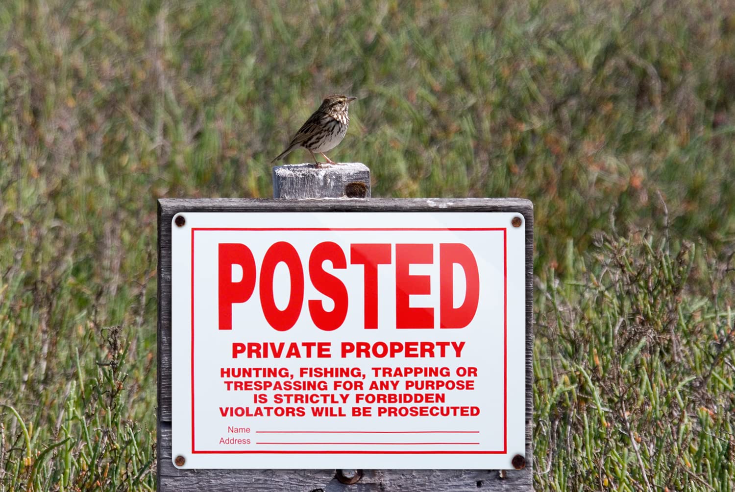 No Trespassing Signs Private Property - 10x14 Inch Rust-Free Aluminum, UV Ink Printing - Indoor/Outdoor Use (4 Pack) - Perfect for Farms, Ranches & Hunting Lands