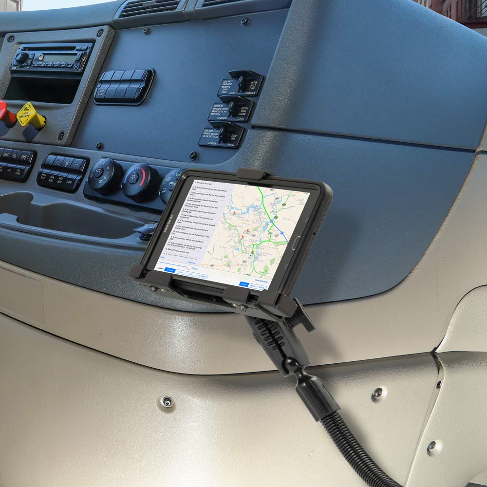ARKON Heavy Duty Locking Tablet Mount for iPad Air 2 & iPad Pro - Secure Seat Rail or Floor Stand (Black) - Perfect for Cars, Trucks & Fleet Vehicles