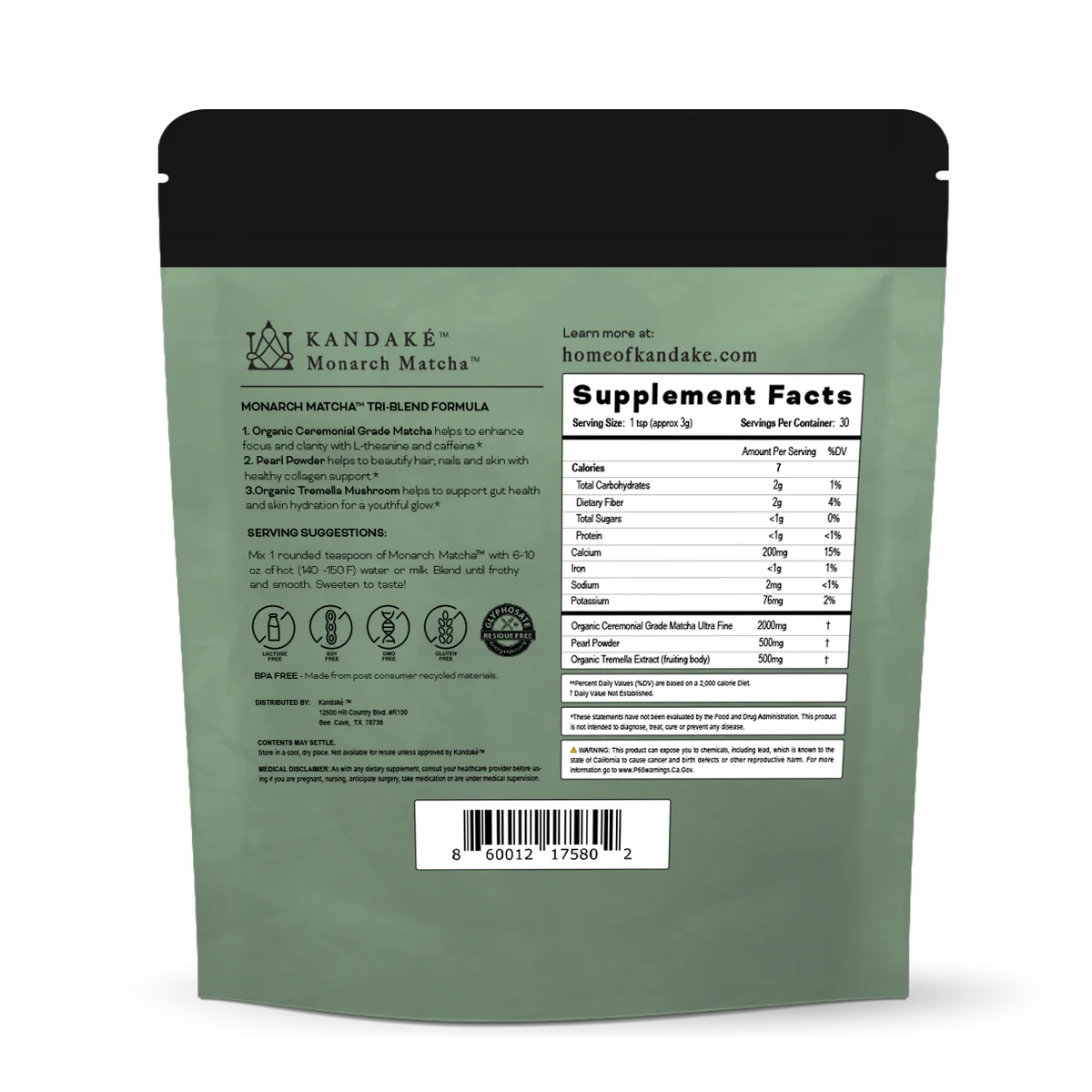 Premium Organic Monarch Matcha Green Tea Powder - Ceremonial Grade for Smoothies, Lattes & Baking | Antioxidant-Rich Superfood for Energy & Focus