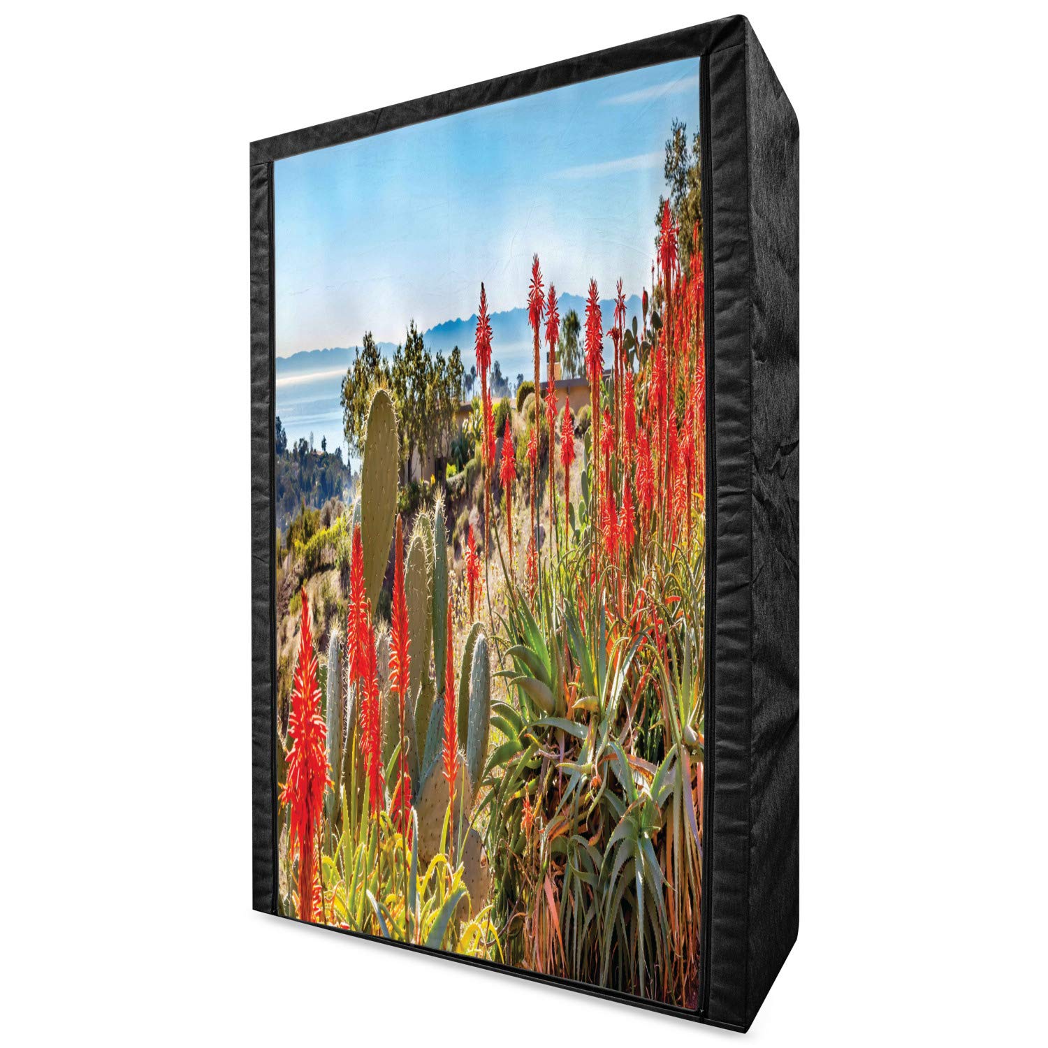 Ambesonne Portable Fabric Wardrobe with Cactus & Desert Mountain Print - 42.5