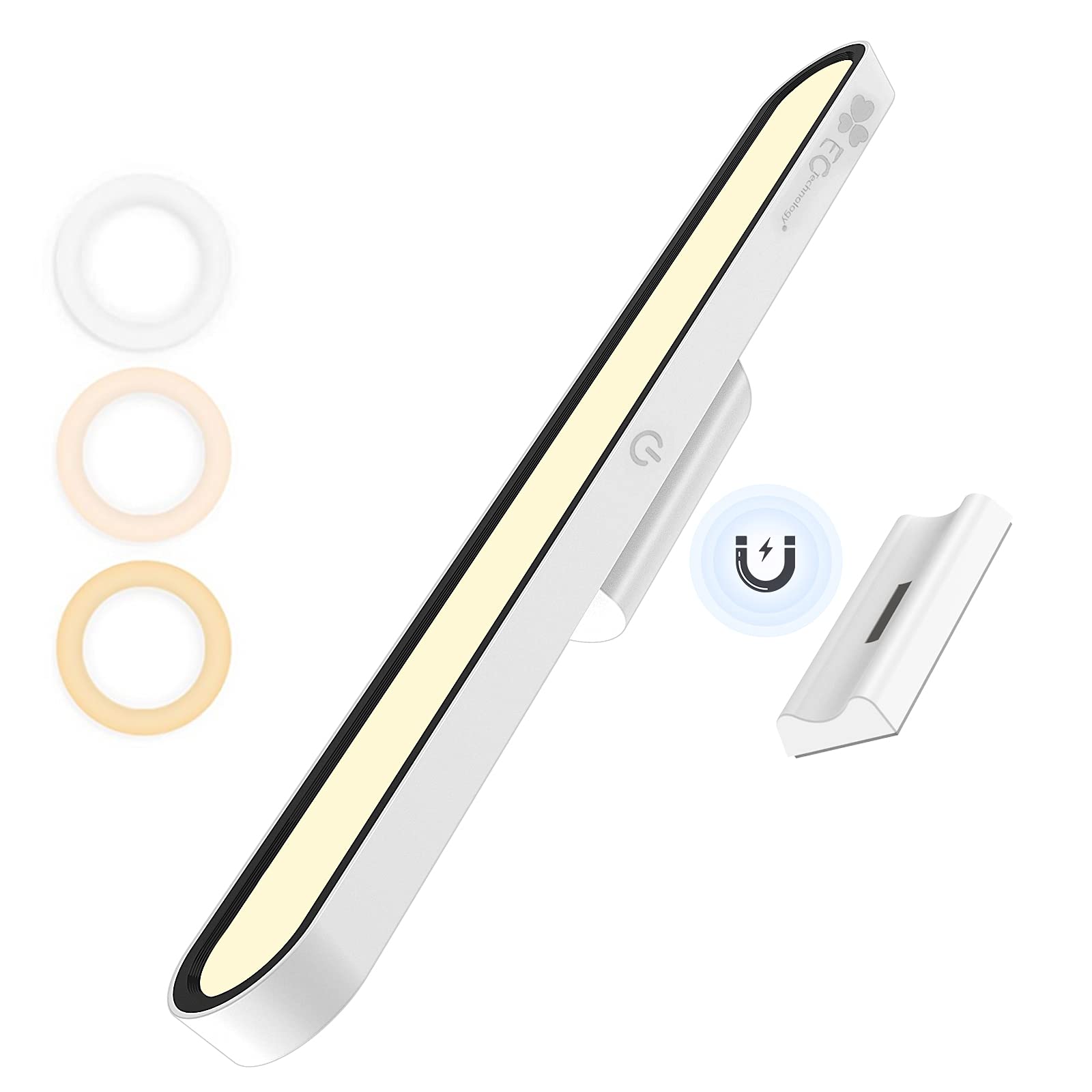EC Tech Rechargeable Under Cabinet LED Lights - Battery Operated Magnetic Stick-on Closet Lights with 80° Motion Range & Adjustable Color Temperature/Brightness - Perfect for Kitchen, Pantry, Wardrobe and Dark Spaces