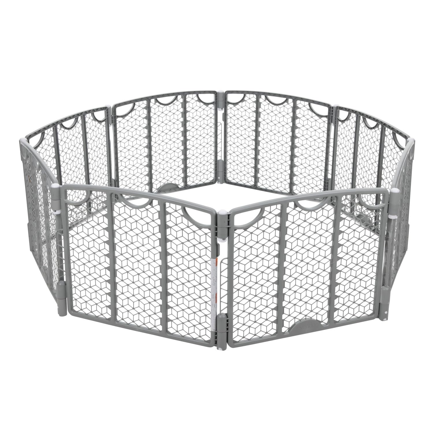 Evenflo Versatile Play Space Adjustable Baby Playpen - 8 Panel Safety Gate for Toddlers & Infants (Cool Gray) | Indoor Play Area, Nursery Room, Living Room Childproofing