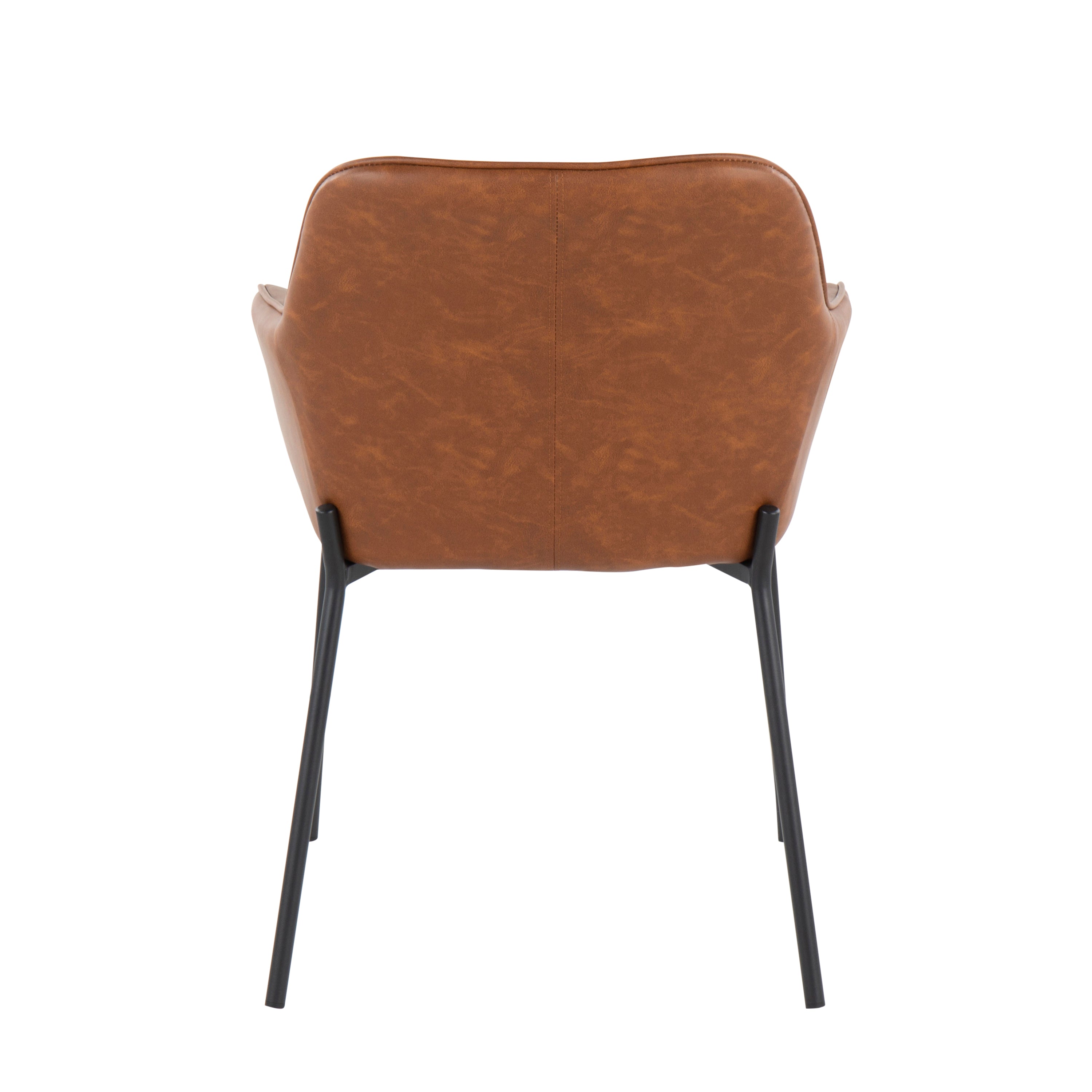 LumiSource Daniella Modern Dining Chairs - Set of 2 Black Metal Frame with Faux Leather Upholstery | Mid-Century Style Kitchen & Dining Room Furniture for Home, Restaurant, and Office Use