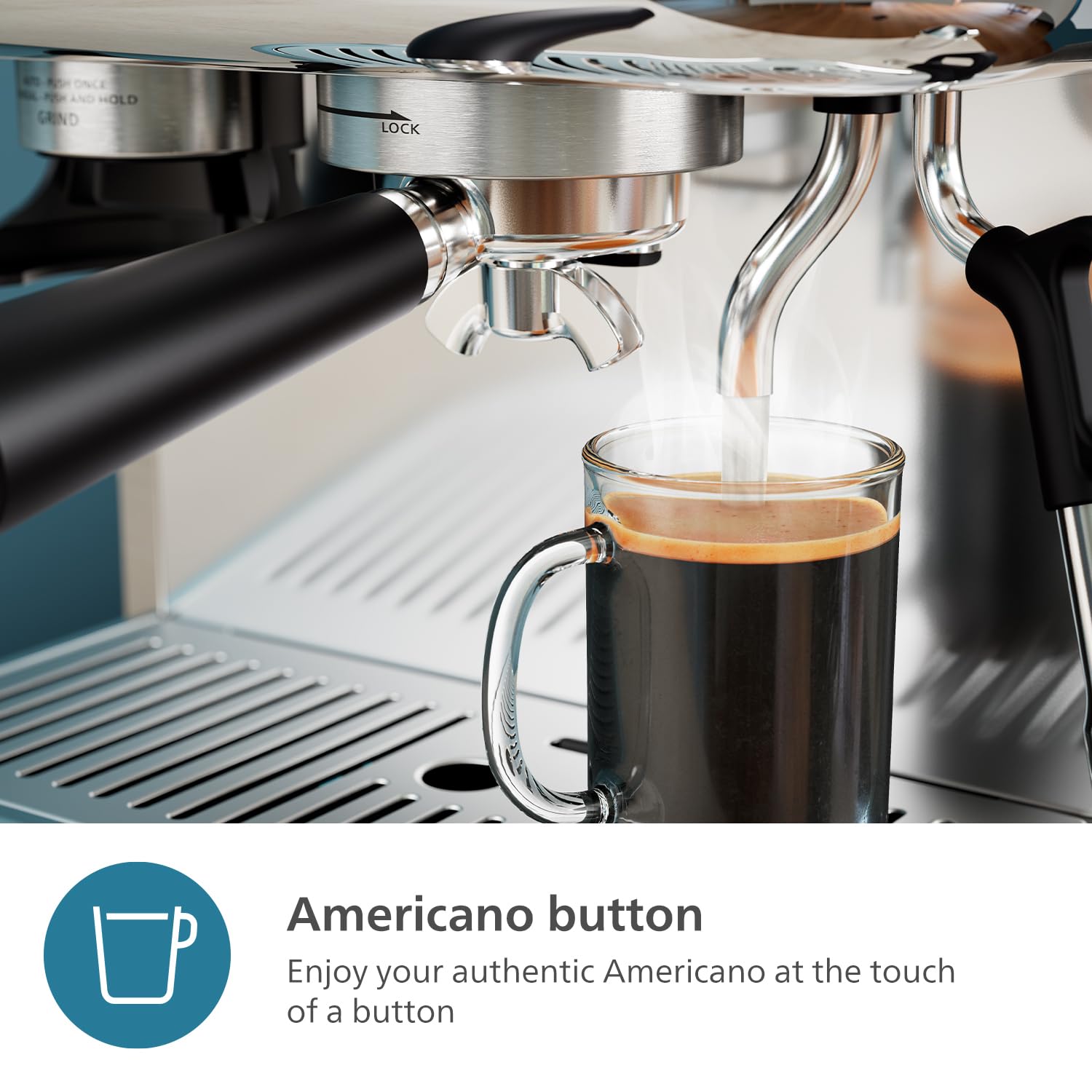 **PHILIPS Barista Brew Semi Automatic Espresso Machine - Single & Double Shot, Americano Button, 250g Bean Hopper, Intuitive LCD Display, Calibrated Tamping, Black Metal (PSA3218/10) - Perfect for Home Baristas & Coffee Enthusiasts**