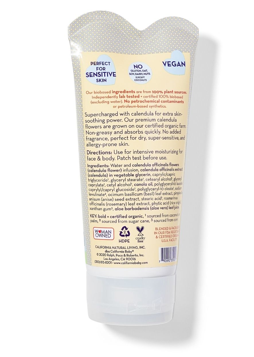 Fragrance-Free Super Sensitive Calendula Cream for Face & Body - Soothing Relief for Dry, Irritated Skin - Ideal for Eczema, Psoriasis & Sensitive Skin Care