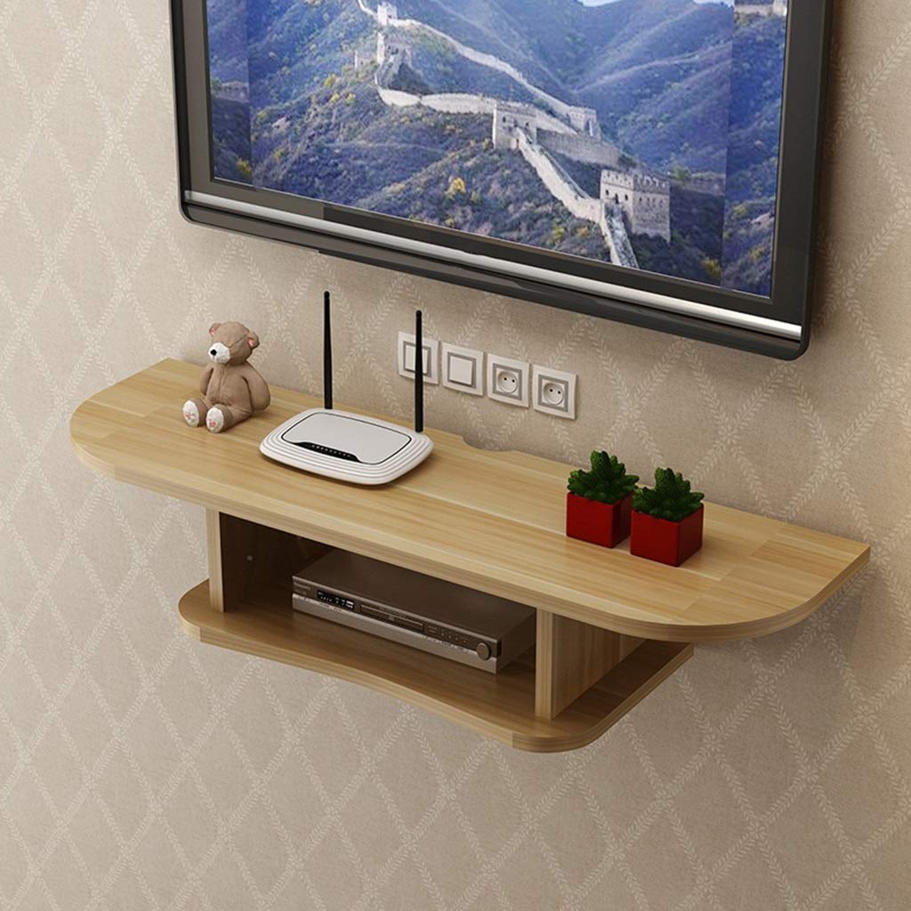 Floating Wall Mounted TV Stand with Open Shelves - Modern Media Console for Living Room, Bedroom & Home Theater - Holds Blu-Ray Players, Game Consoles, Cable Boxes & Speakers - Space-Saving Wall TV Cabinet with Storage Shelf