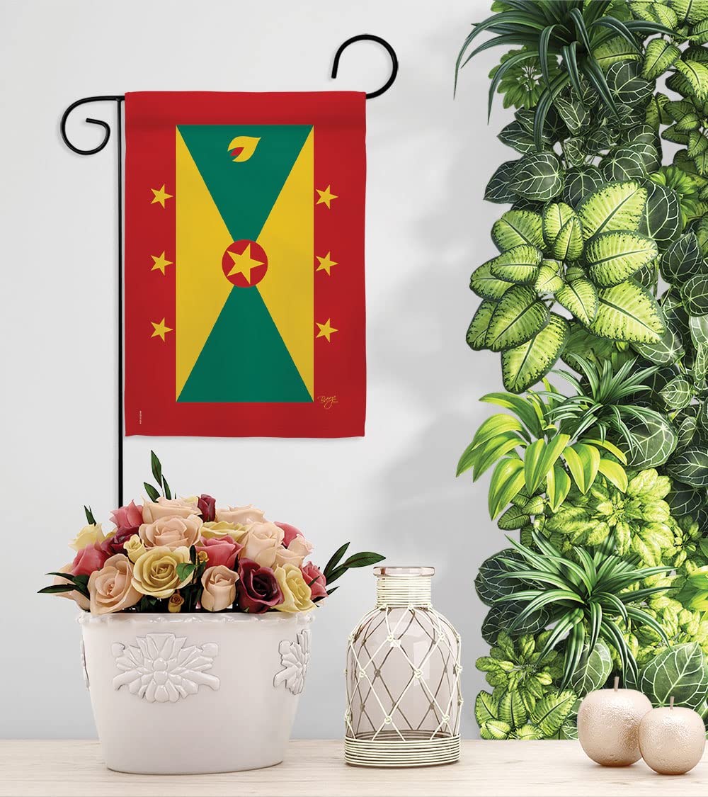 Grenada Garden Flag Set with Stand - Double-Sided Yard Decor for Home & Gifts