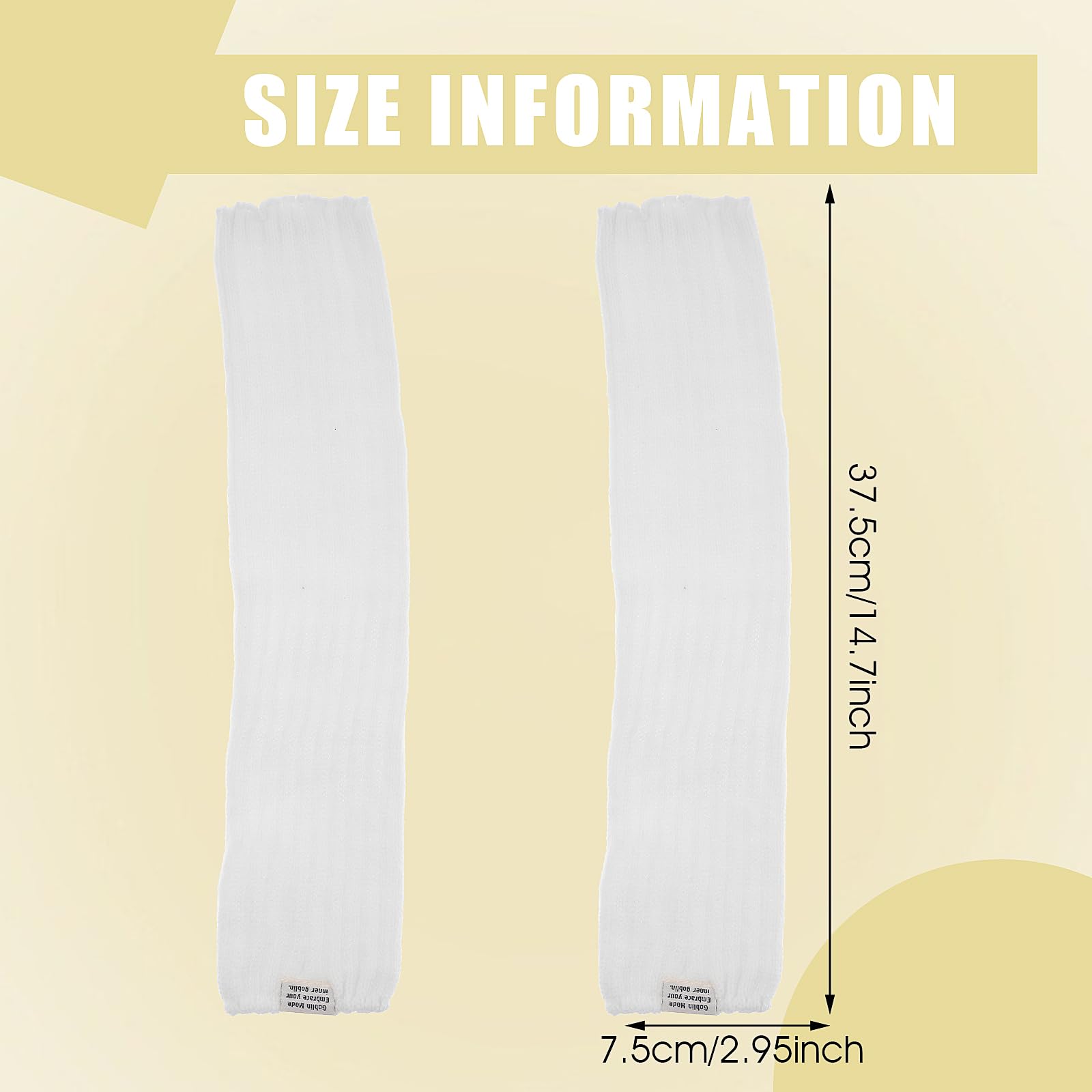 Y2K Fashion Fingerless Arm Warmers - Cute White Harajuku Knitted Long Sleeve Arm Covers for Women | Perfect for Winter, Concerts & Street Style Outfits