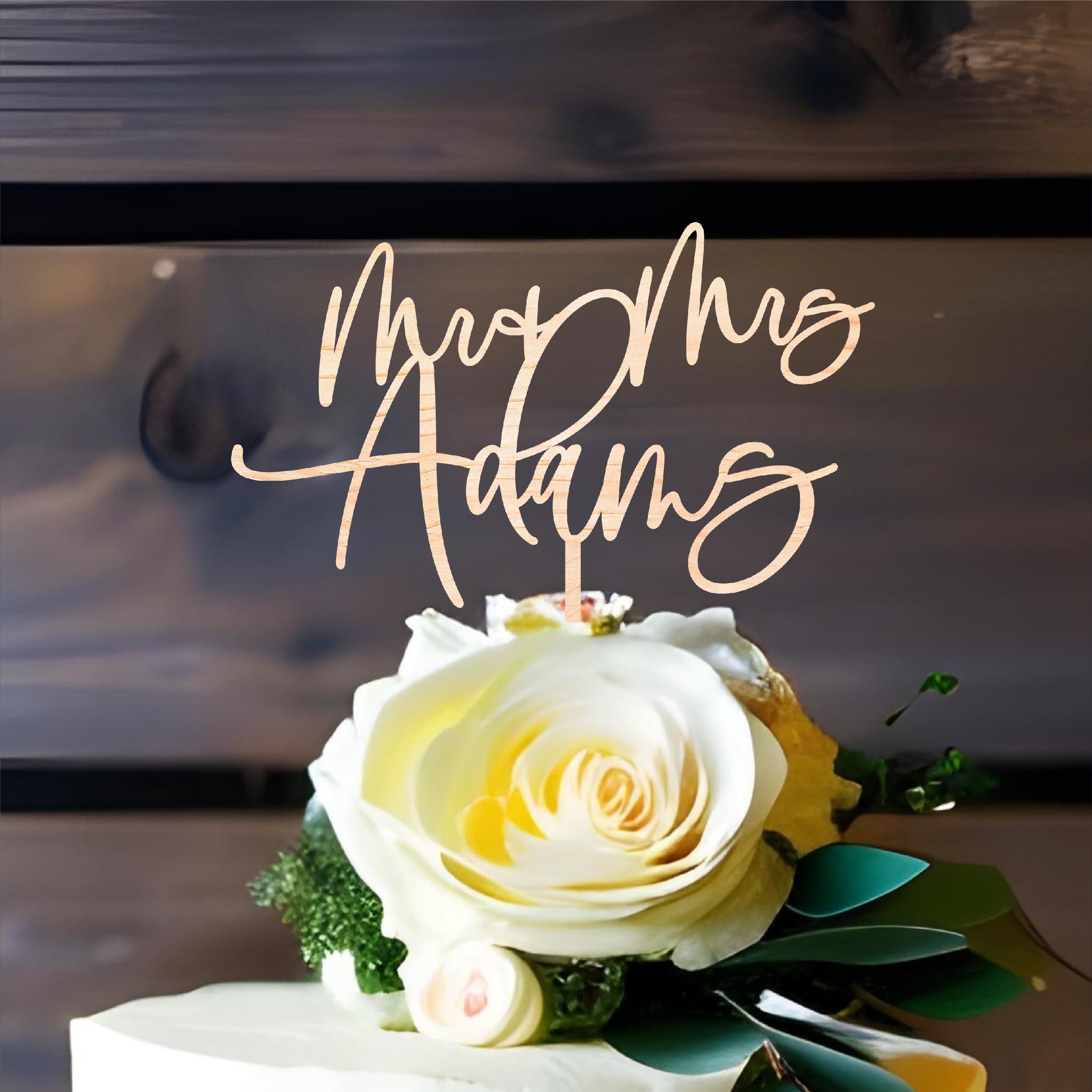 Personalized Rustic Wood Wedding Cake Topper with Custom Initials - Elegant Decoration for Weddings, Anniversaries & Special Celebrations