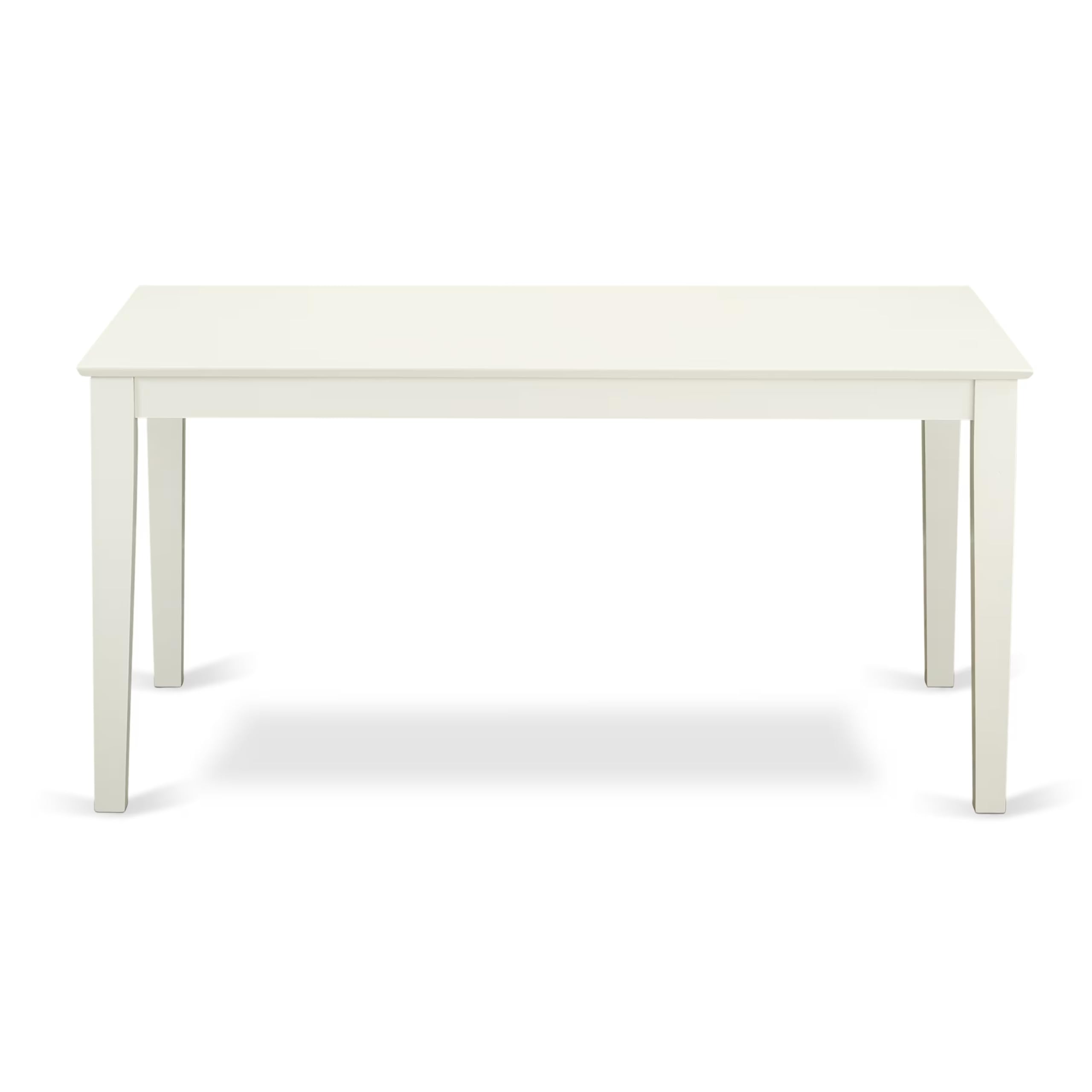 East West Furniture 7-Piece Dining Set - 36x60 Inch Rectangle Table & 6 Wooden Chairs in Linen White | Modern Kitchen & Dining Room Furniture for Family Gatherings & Dinner Parties