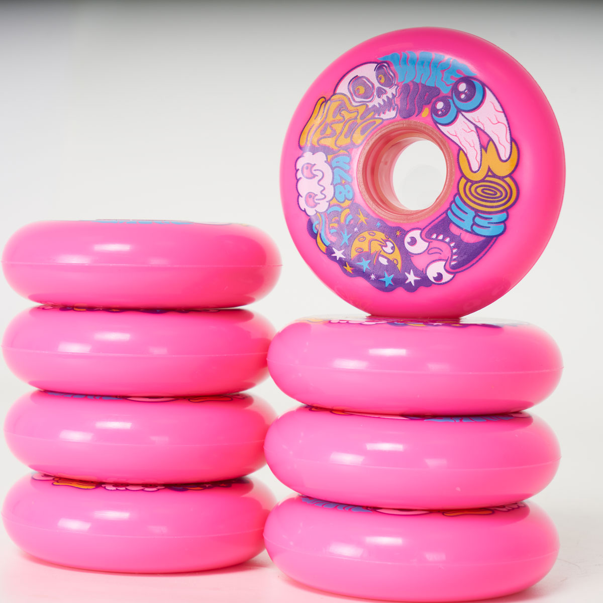Dream Wake Up 80mm Wheels - 8 Pack Set for Skateboards, Longboards & Roller Skates - High Performance PU Wheels for Smooth Riding