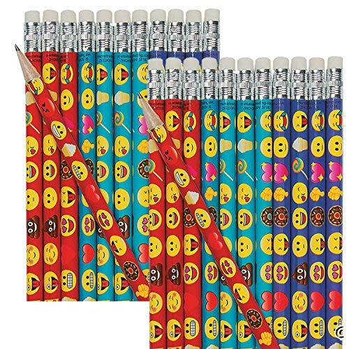 48-Pack Emoji Pencils for Kids - #2 Lead Pencils with Fun Emoji Designs - Perfect for School, Art Class & Birthday Party Favors