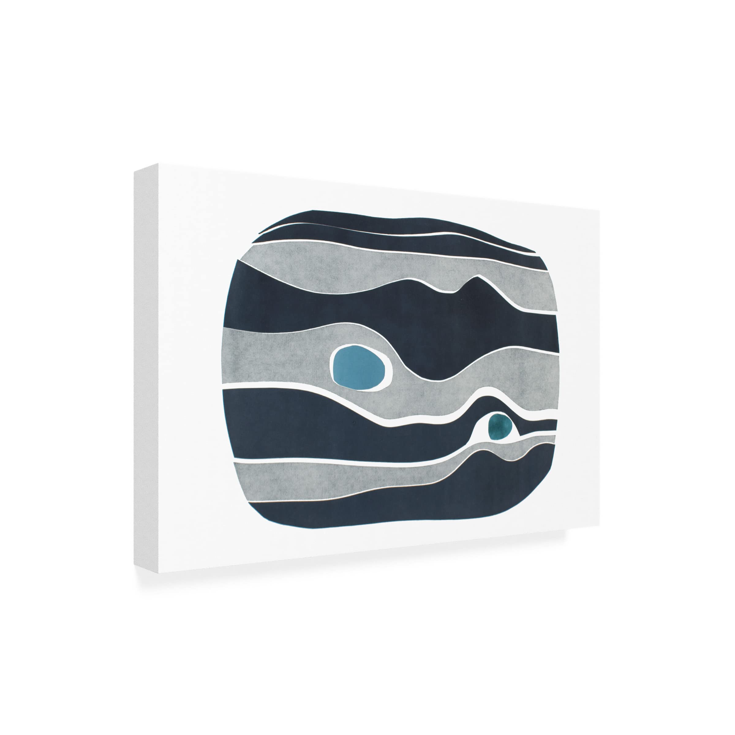 River Stones V Canvas Wall Art by Rob Delamater - Modern Abstract Landscape Painting for Living Room, Bedroom & Office Decor
