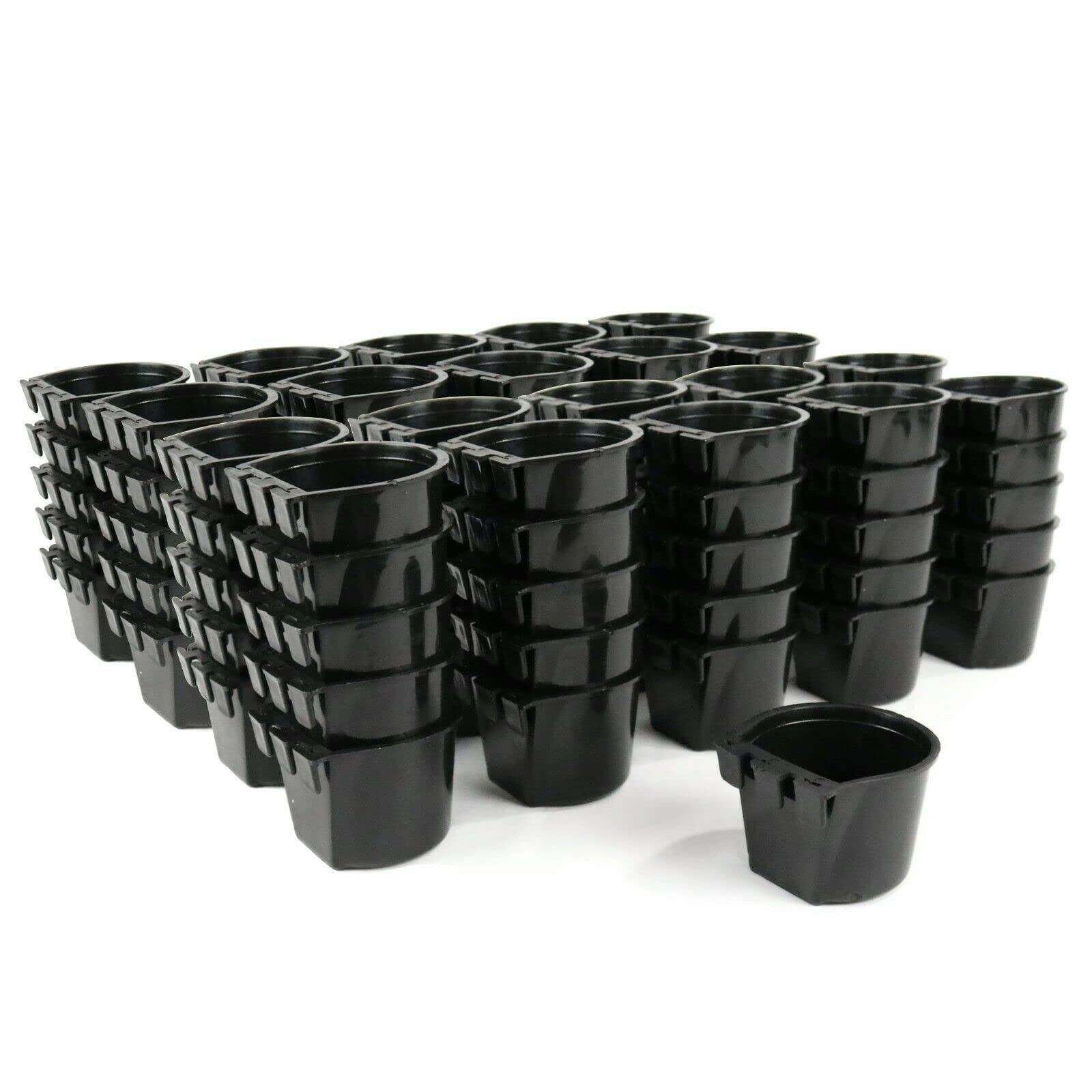 200 Pack Black Plastic Cage Cups 0.5 Pint (8 oz) - Hanging Pet Food & Water Bowls for Birds, Rabbits, Guinea Pigs - Durable Small Animal Feeders for Cages, Coops, and Hutches