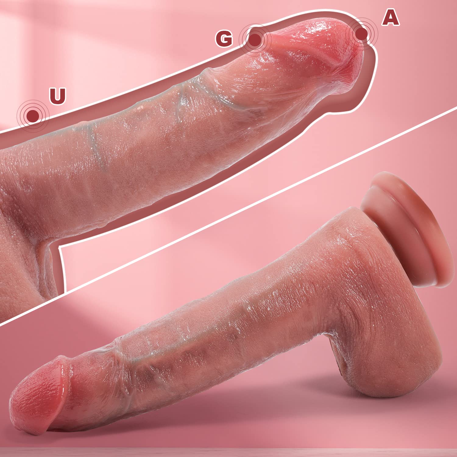 Realistic 7.3 Inch Silicone Dildo with Suction Cup - Soft Beginner-Friendly Adult Toy for Women & Couples, G-Spot Stimulator with Lifelike Balls - Perfect for Hands-Free Play, Shower Fun & Spicing Up Intimate Moments