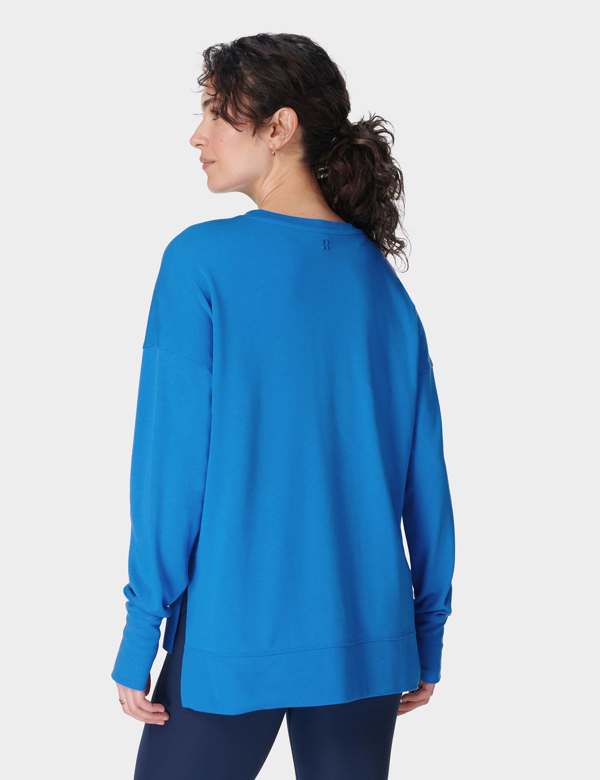 After Class Longline Sweatshirt for Women - Oversized Pullover Hoodie in Tidal Blue | Casual Loungewear, Streetwear Fashion & Cozy Fall Outfits