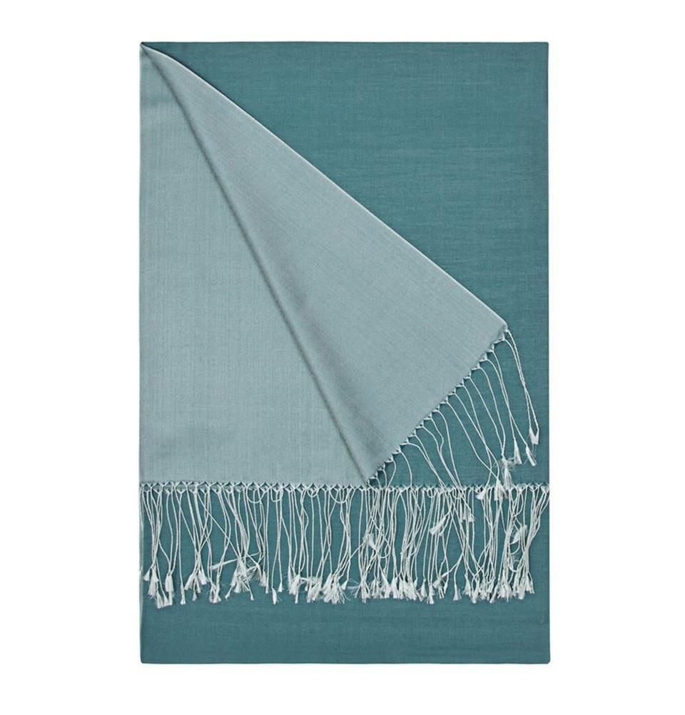 Aker Double Sided Silk Hijab Shawl #355 Green - Elegant Muslim Headscarf for Women, Perfect for Prayer, Work & Special Occasions