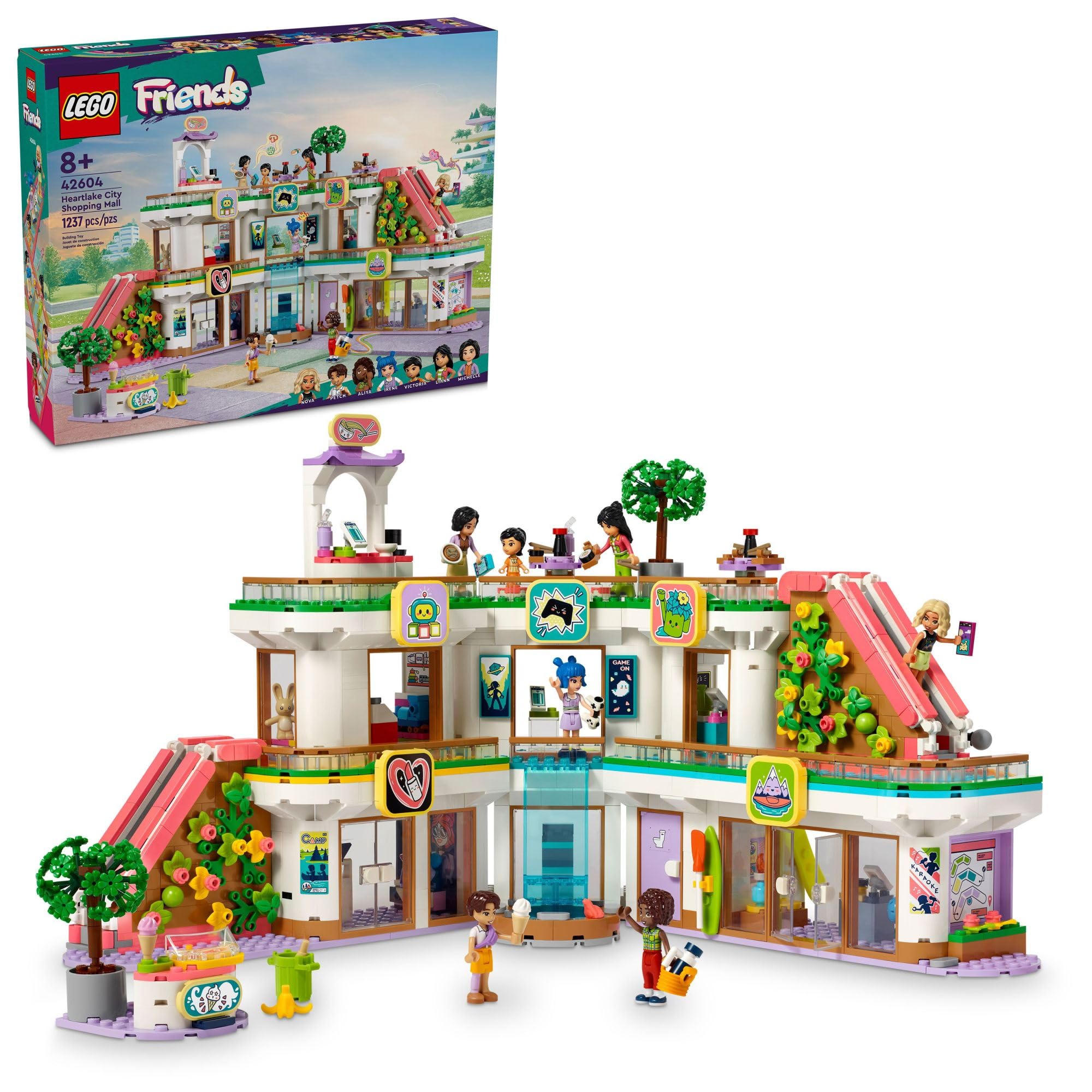 LEGO Friends Heartlake City Shopping Mall Building Kit with Mini-Doll Accessories - Creative Construction Toy for Kids Ages 8+ to Develop Social Skills - Perfect Gift for Boys & Girls - Play Together & Build Imagination - 42604 | Birthday, Christmas & Role-Playing Fun