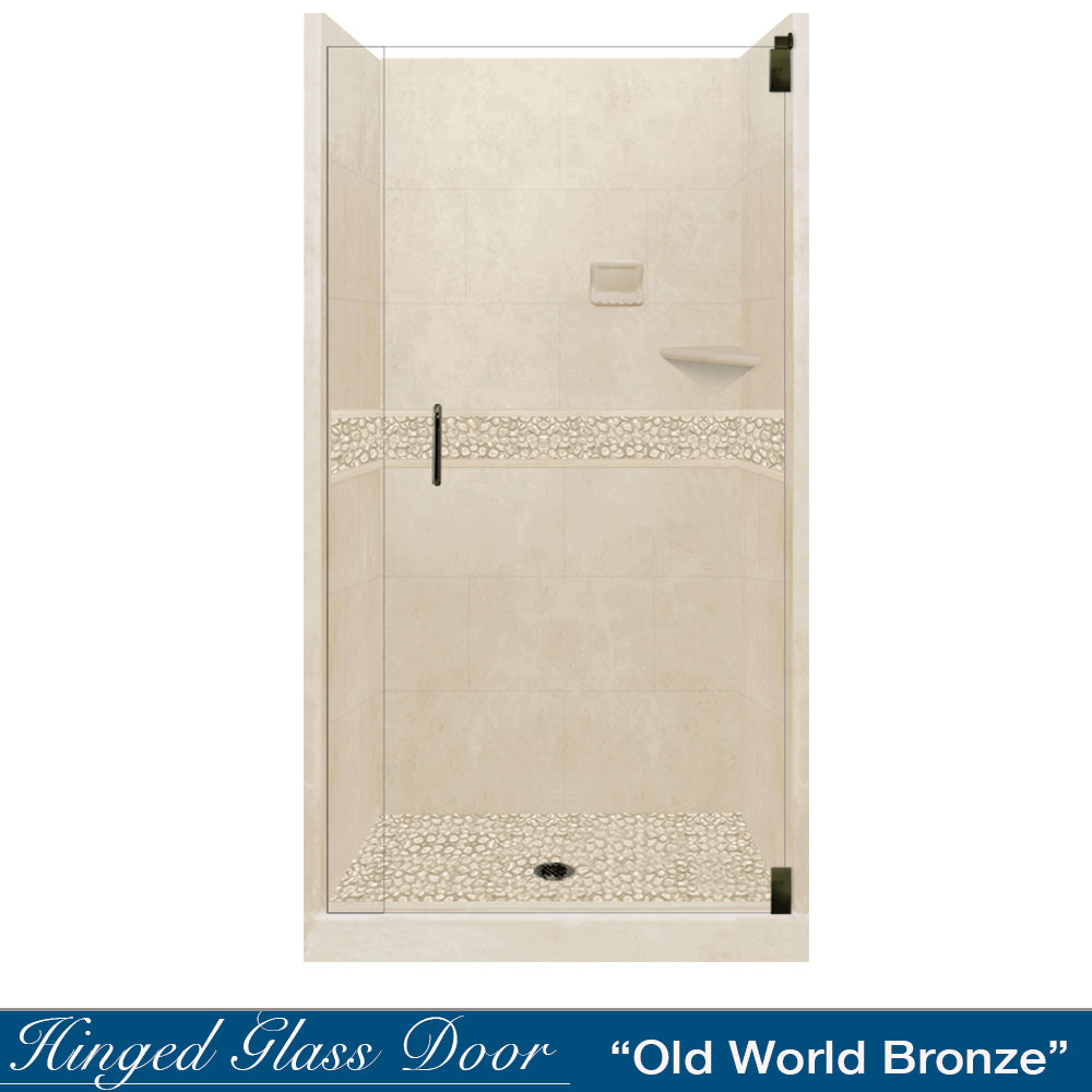 Alcove Desert Sand Sistine Stone & Pebble Stone Shower Wall Accent Kit - DIY Shower Remodel for Bathroom Renovation, Perfect for Spa-Like Shower Experience and Home Improvement Projects