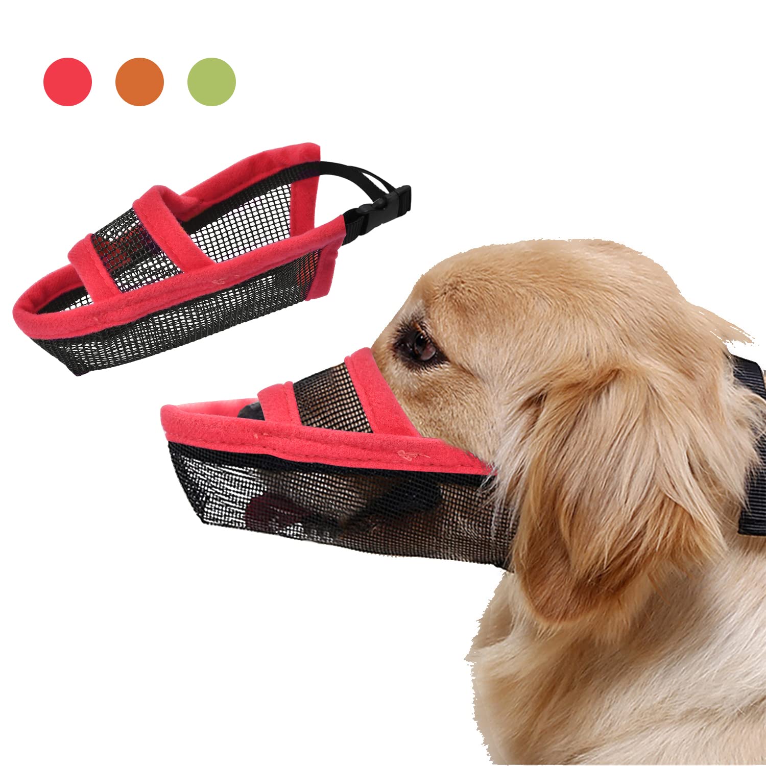 TANDD Breathable Air Mesh Dog Muzzle for Small, Medium & Large Dogs - Anti-Biting, Anti-Barking, Drinkable Pet Muzzle for Training, Grooming & Vet Visits