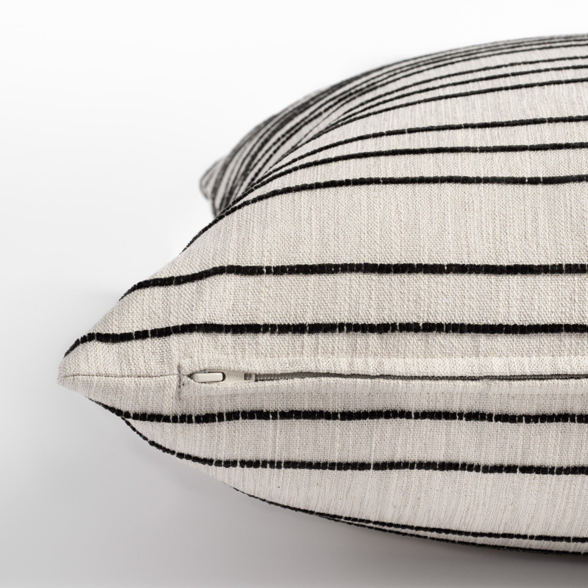 Premium Spar Stripe 24x24 Decorative Throw Pillow Cover - Soft Onyx Black Cushion Case for Sofa, Bed & Home Decor