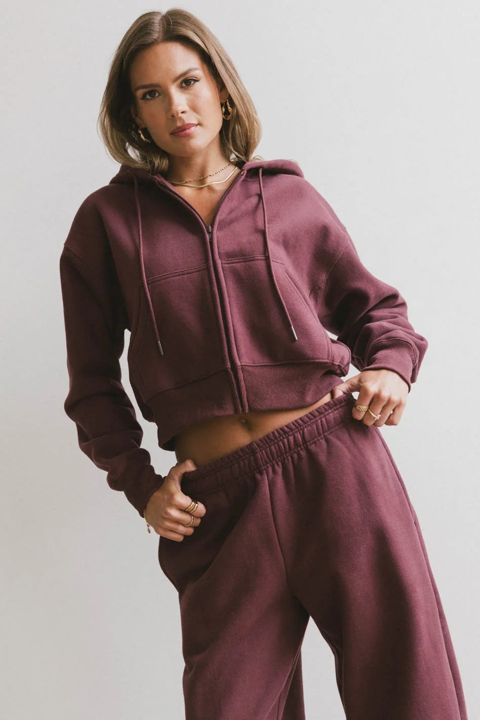 Ezra Burgundy Zip Up Hoodie for Men & Women | Cozy Fleece Pullover | Casual Streetwear & Loungewear | Perfect for Gym, Travel & Everyday Wear