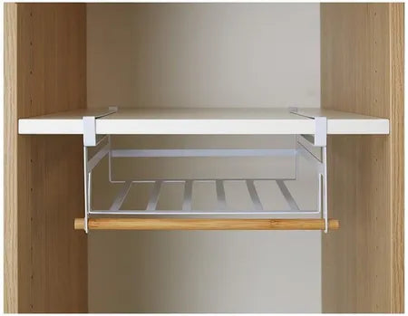 Under Shelf Basket Organizer - Space Saving Storage for Kitchen, Bathroom, or Office - Perfect for Spices, Toiletries, or Office Supplies
