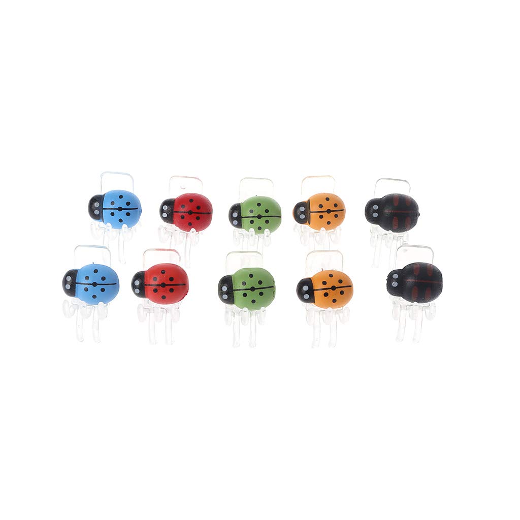 CUCUDAI 10 Pack Cute Ladybug Orchid Clips - Plastic Flower Stem Support Clips for Orchids, Cymbidium & Vines - Garden Plant Support Clips to Grow Upright - Perfect for Indoor/Outdoor Gardening & Floral Arrangements