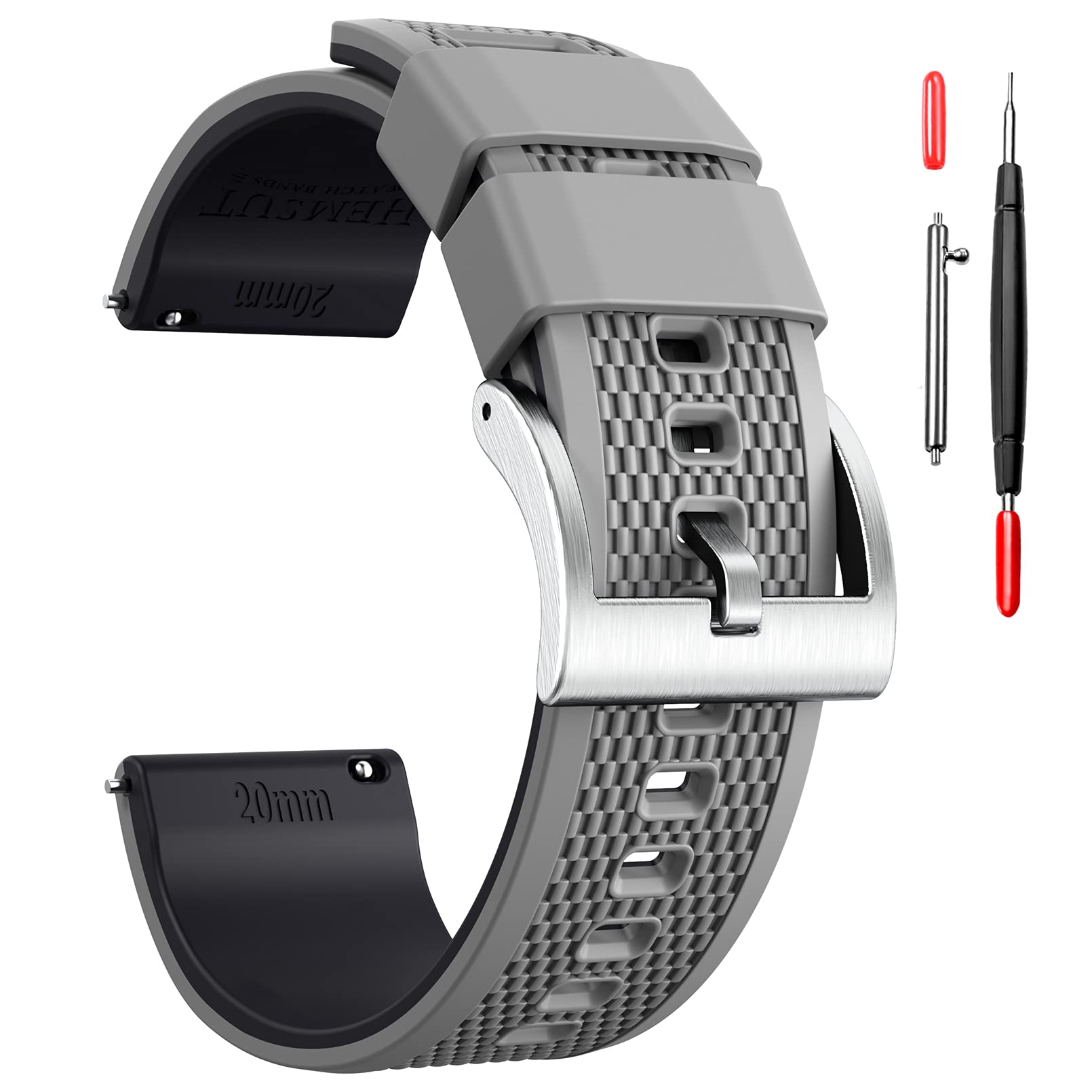 Hemsut Silicone Watch Bands - 18mm 20mm 22mm Quick Release Rubber Strap for Men & Women - Soft Durable Replacement Band - 10 Color Options - Perfect for Sports, Fitness & Everyday Wear