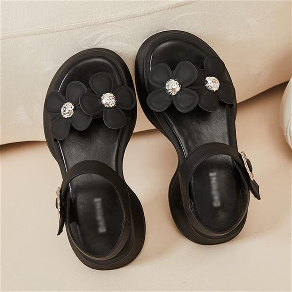 Women's Thick Platform Sandals - Daisy Design Beach Shoes with Height Boost (Color: A, Size: 37) | Perfect for Summer Vacations, Pool Parties & Casual Outings