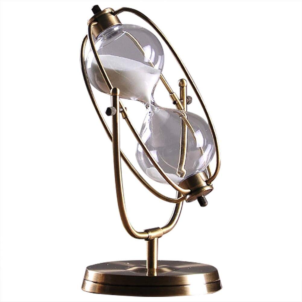 European Style 60-Minute Hourglass Timer - Sculptural Sand, Glass & Iron Design - Unique Home & Office Desk Decor - Perfect for Meditation, Cooking, Games & Productivity