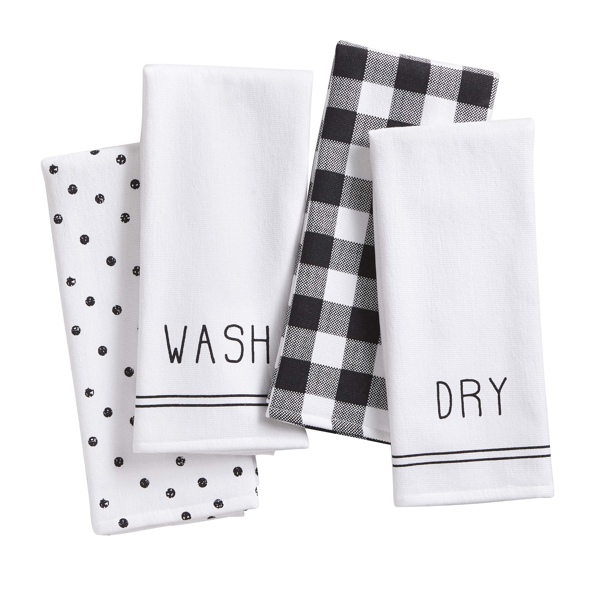 Elrene Home Fashions Farmhouse Kitchen Towels Set of 4 - 18