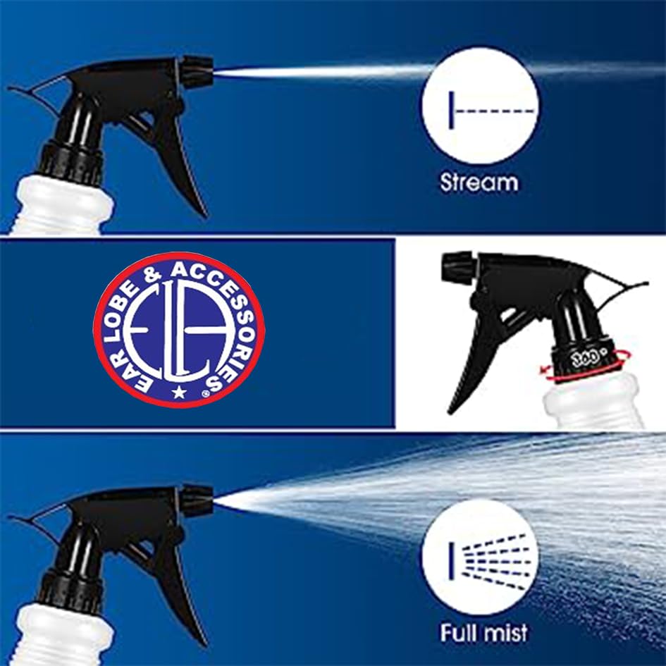 250ml Plastic Hair Spray Bottle for Ear Lobe & Accessories - Professional Salon & DIY Beauty Tool for Styling, Misting Plants, Cleaning Solutions
