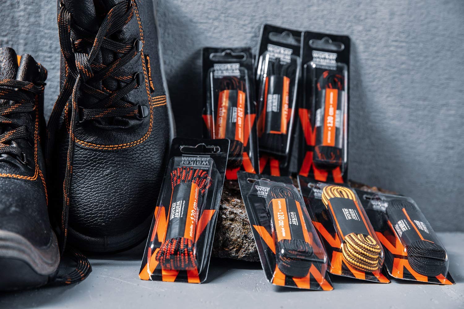 Durable Round Work Boot Shoe Laces (Yellow Brown, 47 Inch/120cm) - Heavy Duty for Construction, Hiking & Outdoor Activities