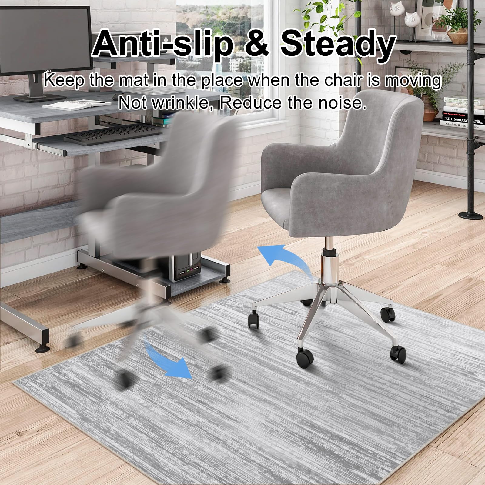 Anidaroel Ombre Office Chair Mat for Hardwood Floors 48