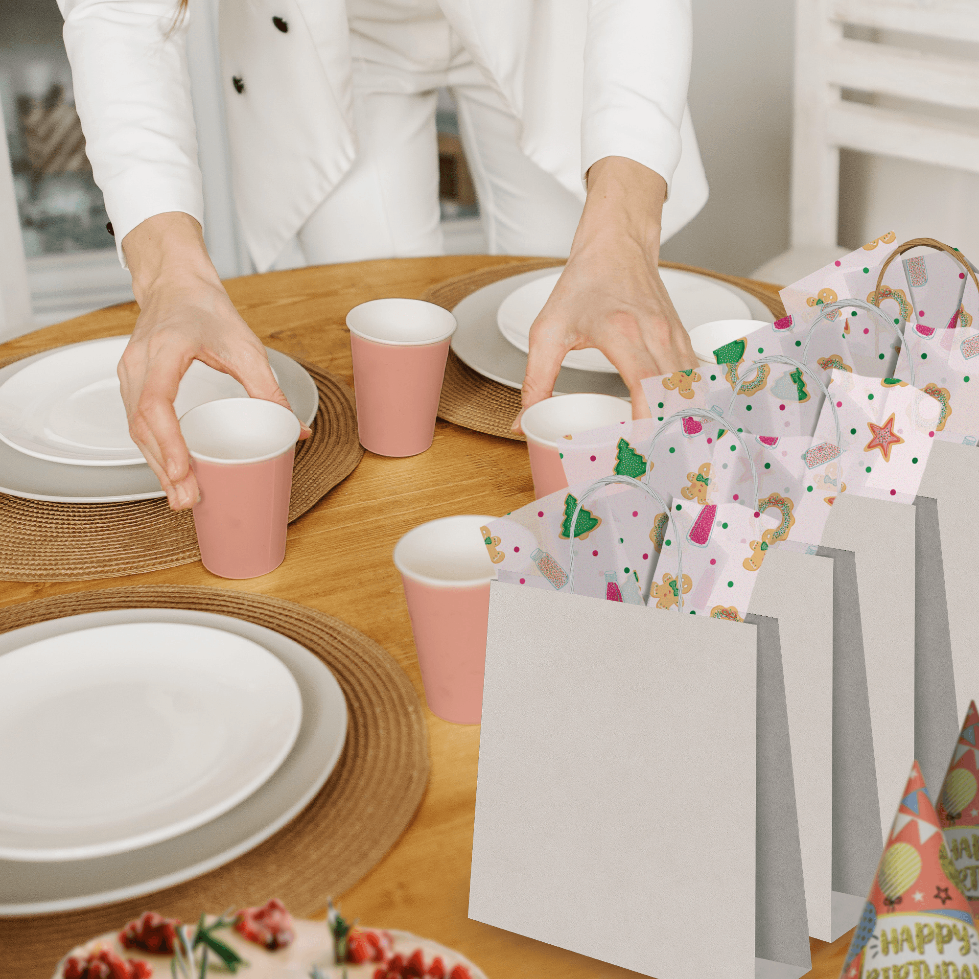 Festive Christmas Cookies Printed Tissue Paper - Holiday Gift Wrapping & Party Decorations for Bags, Boxes, and Present Packaging