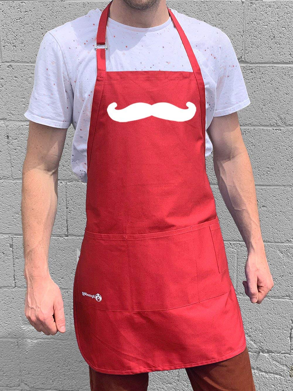 Adjustable Mustache BBQ Apron for Men - One Size Fits All - Perfect for Grilling, Cooking & Outdoor BBQ Parties