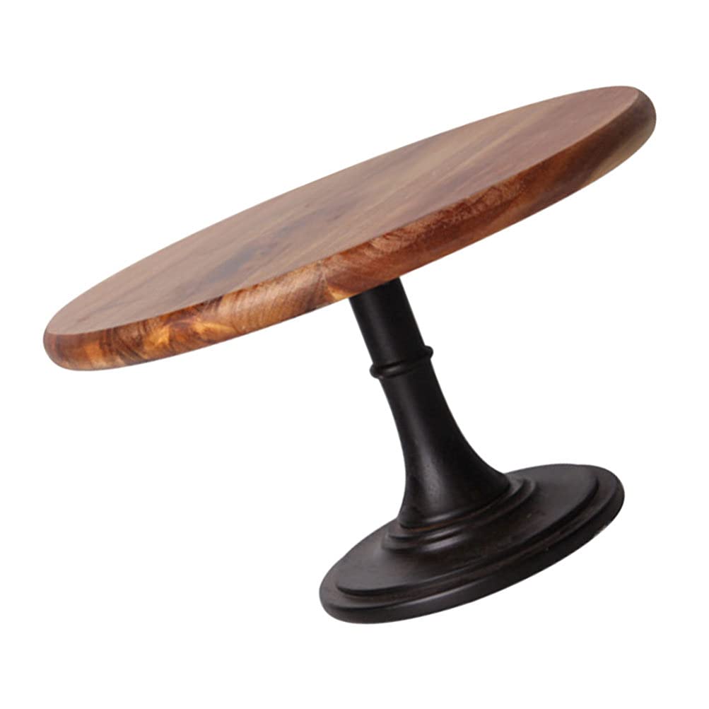 25.5cm Wooden Cake Stand for Fondant, Cupcakes & Desserts - Round Display Holder for Wedding, Birthday & Home Party Decor | Perfect for Candy, Pastry & Sweet Treats Presentation