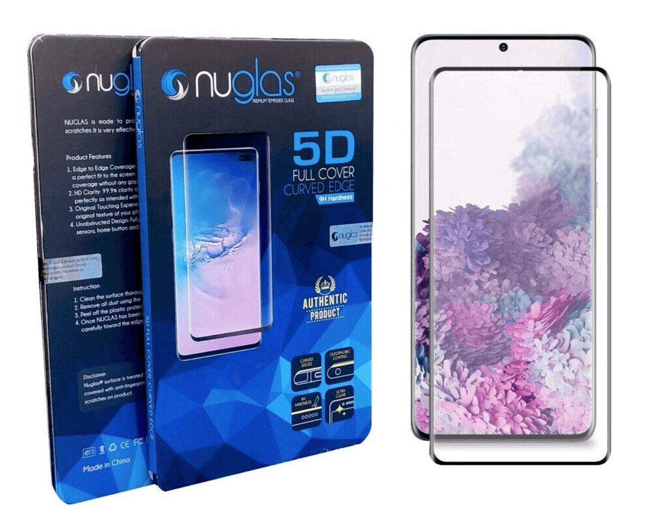 Nuglas Tempered Glass Screen Protector for Samsung Galaxy S20 - 9H Hardness, HD Clear, Anti-Scratch, Bubble-Free - Perfect for Work, Gaming & Daily Protection