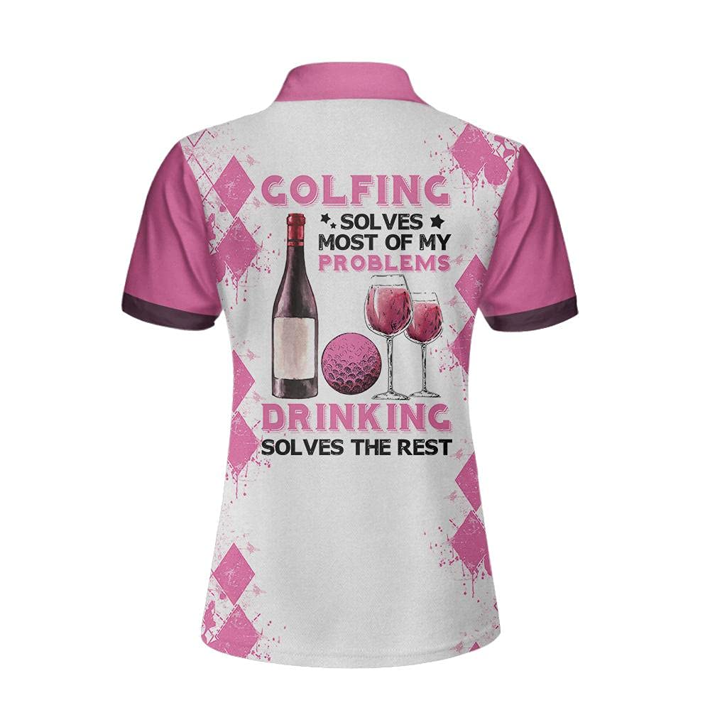 HYPERFAVOR Women's Short Sleeve Golf Polo Shirt - Stylish Wine-Themed Performance Top for Golf & Casual Wear - Perfect for Golf Outings, Wine Tastings & Summer Activities