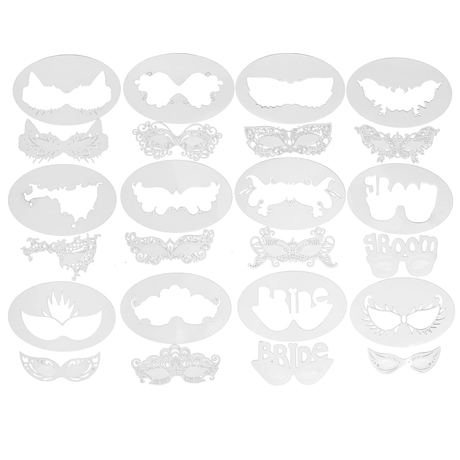 Professional Face & Body Paint Stencils Kit - Reusable Cosplay & Temporary Tattoo Templates for Halloween, Parties & Face Painting - Includes 20+ Stencils for Professional Body Art & Creative Makeup