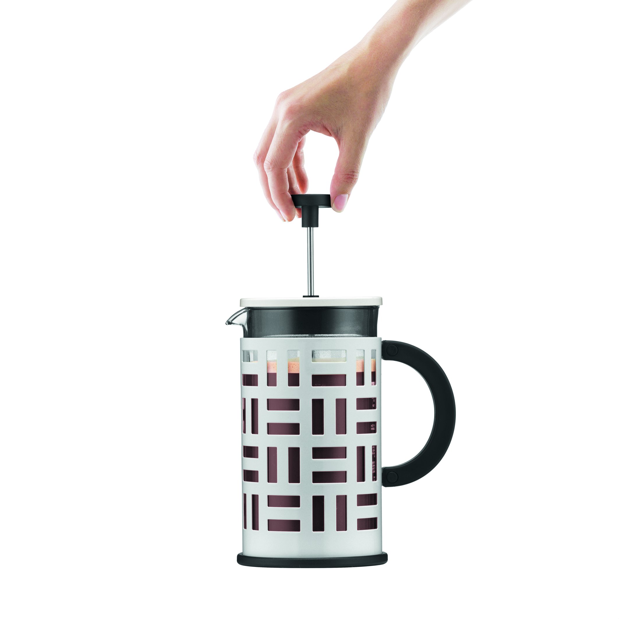 Bodum Eileen 8-Cup French Press Coffee Maker, 34 Oz (1 Liter) Stainless Steel & Black - Perfect for Home, Office & Camping Brewing Fresh Coffee