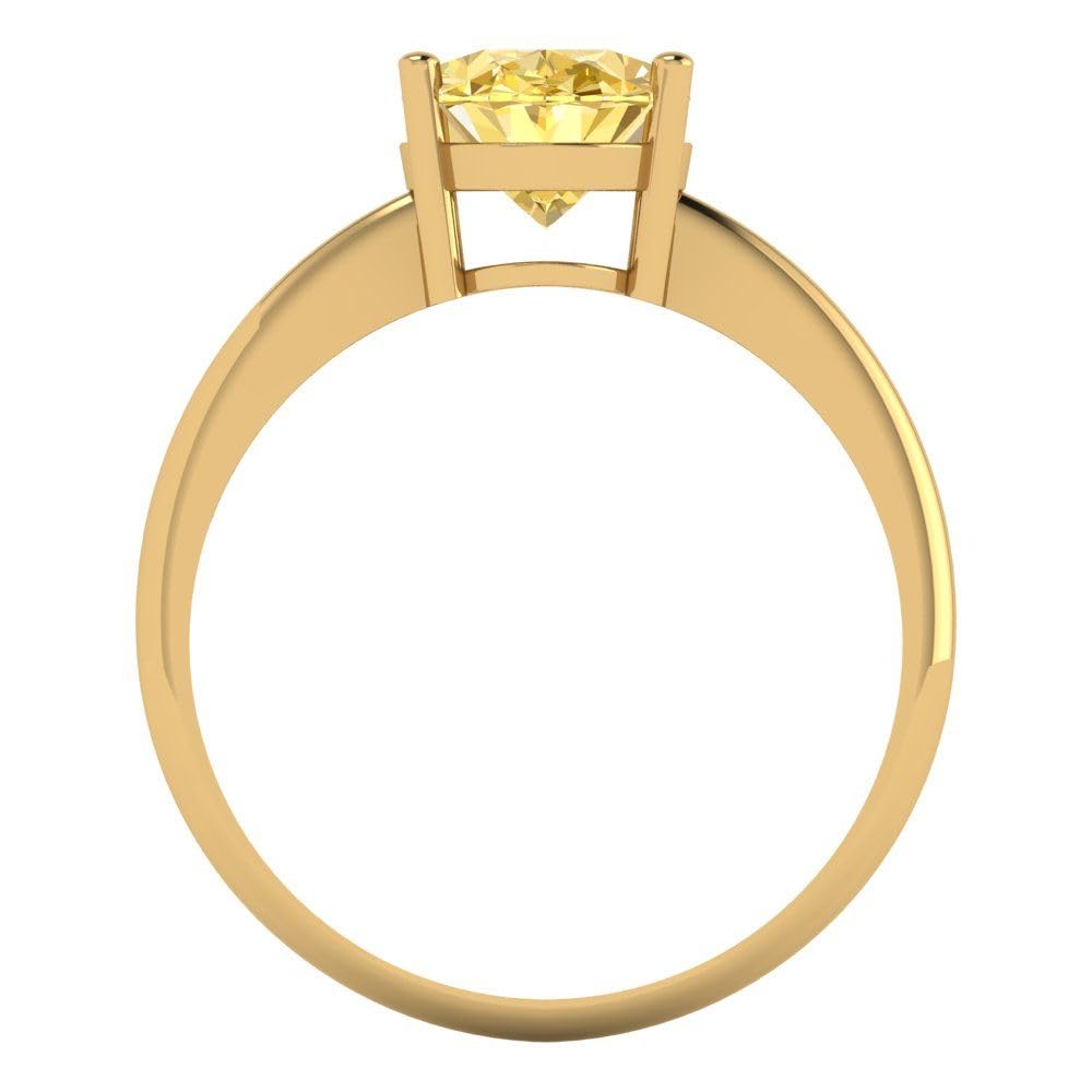 2.0ct Oval Canary Yellow Simulated Diamond Ring - 14k Gold for Engagement & Anniversary