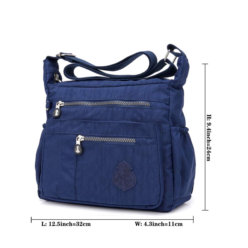 **MINTEGRA Women's Waterproof Nylon Crossbody Bag - Lightweight Shoulder Purse with Multiple Pockets for Travel, Work & Daily Use**