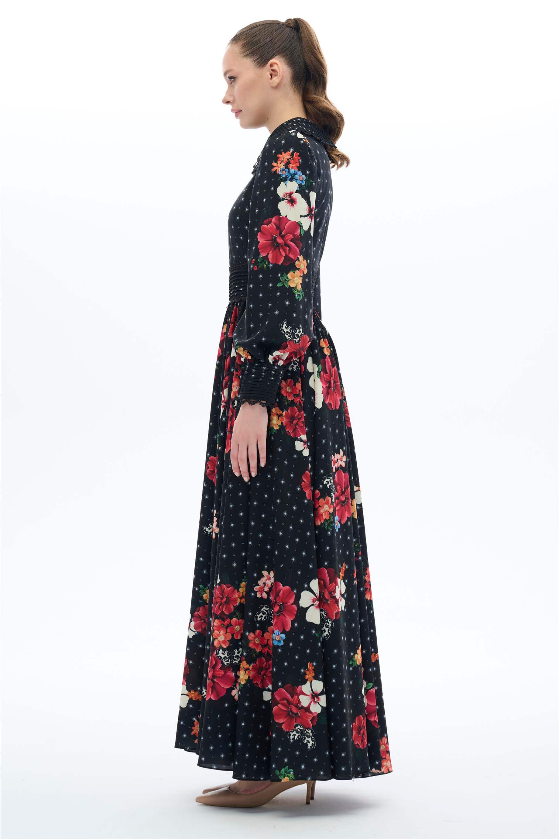 Elegant Floral Print Maxi Dress with Stylish Shirt Collar - Perfect for Summer Weddings, Beach Vacations & Casual Outings